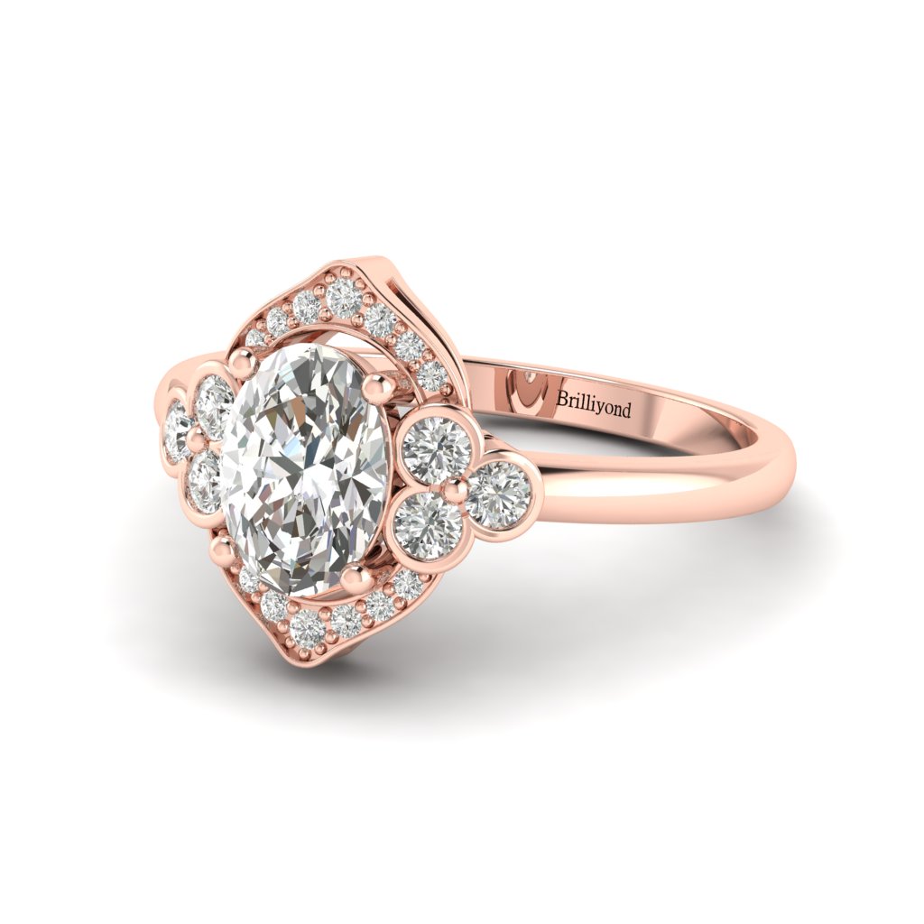 Diamond Vintage Engagement Ring Viola in Rose Gold _image3