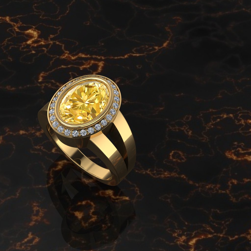 Sunlit Halo Yellow Sapphire Engagement Ring_image3