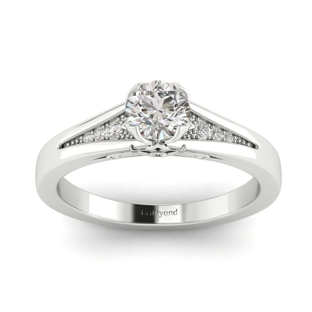 Designer Engagement Ring Blazingstar White Gold_image3
